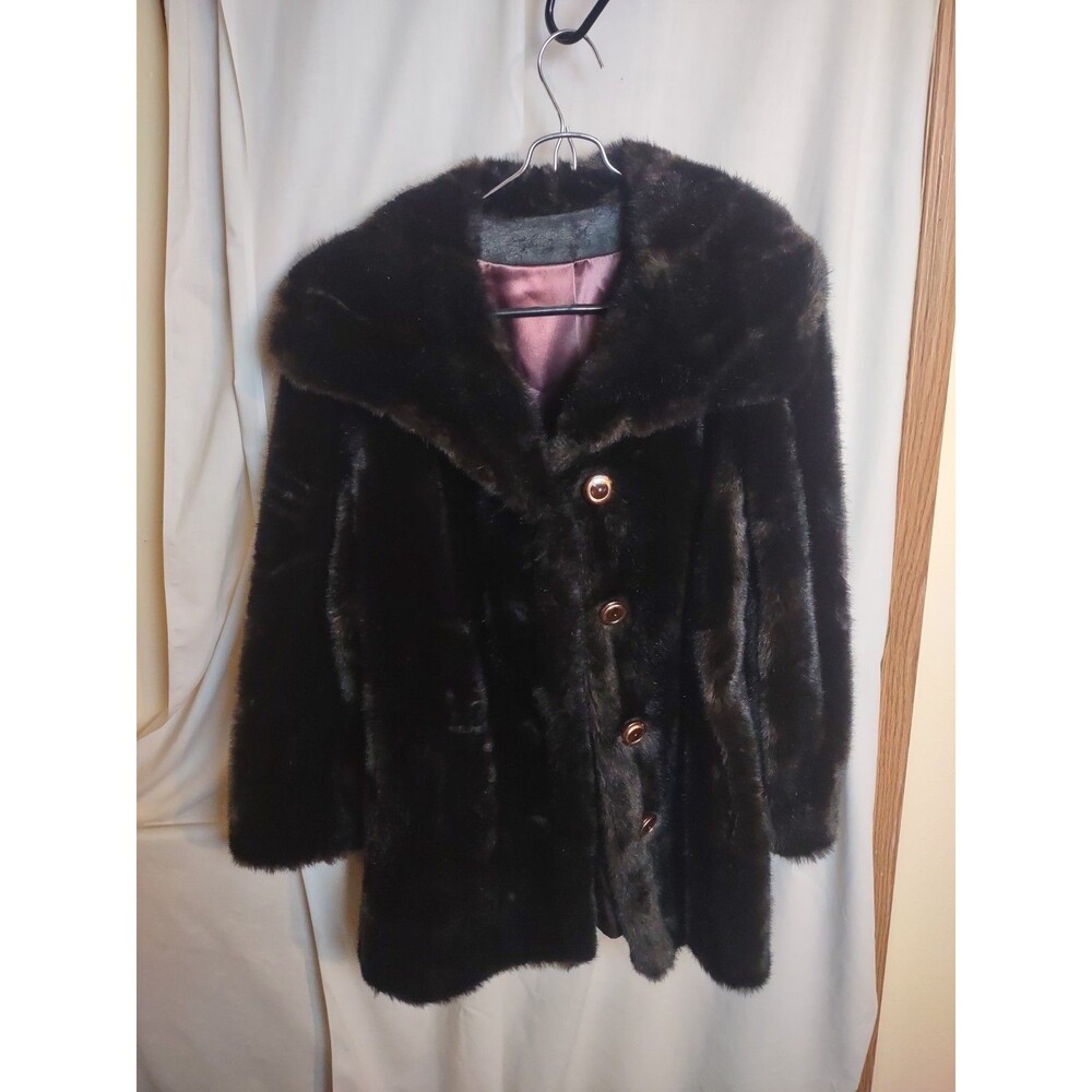 Vintage Marcus Tissavel France Fur Coat Jacket Women's Size 12 100% Acrylic Faux